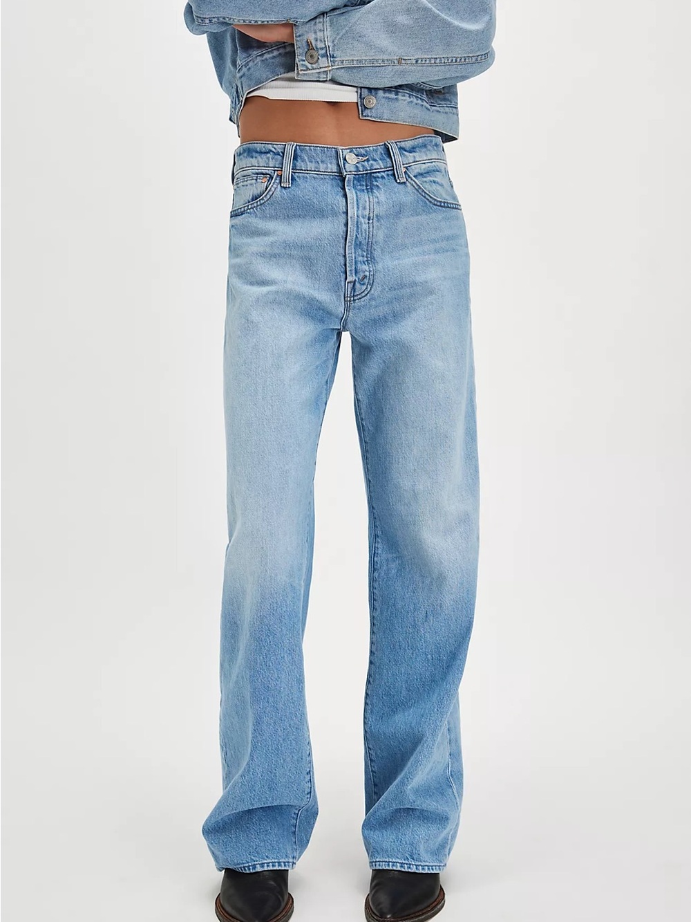 Mother Superior The Dodger Button Hover Cuff Jeans Size 30 - Picture 2 of 14
